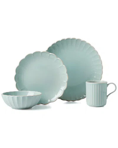 Lenox French Perle Scallop 4pc Place Setting In Blue