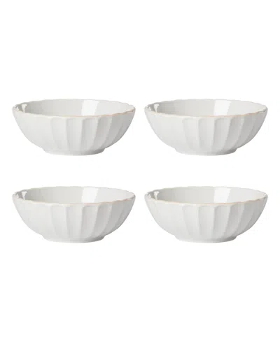 Lenox French Perle Scallop Bowls, Set Of 4 In White