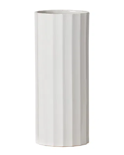 Lenox French Perle Scallop Cylinder Vase In White