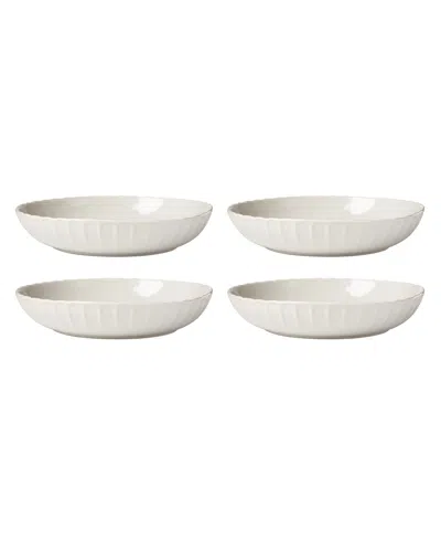 Lenox French Perle Scallop Pasta Bowls, Set Of 4 In White
