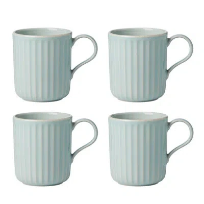 Lenox French Perle Scallop Ice Blue Mugs, Set Of 4 By
