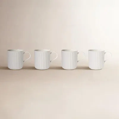 Lenox French Perle Scallop White Scallop 4-piece Mug Set