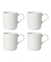Lenox French Perle Scallop 4pc Mug Set In White