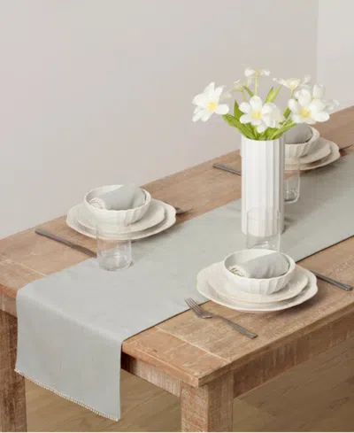 Lenox French Perle Solid Runner, 14" X 90" In Gray