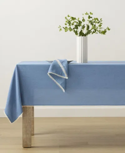 Lenox French Perle Solid Tablecloth, 70" Round In Blue