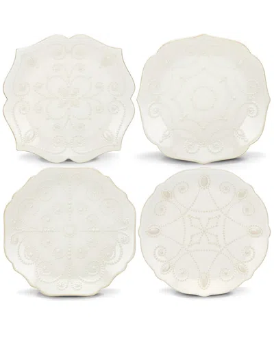 Lenox French Perle White 4pc Assorted Dessert Plate Set