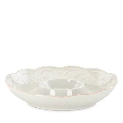 Lenox French Perle White Chip And Dip Tray