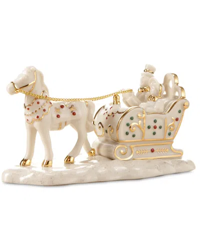 Lenox From The Vault!  Mistletoe Park Horse & Sleigh Figurine, Exclusively At Macy's In Neutral