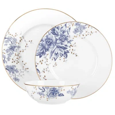 Lenox Garden Grove Bone China 3 Piece Place Setting, Service For 1 In Blue;white;gold