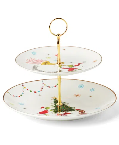 Lenox Grinchmas 2-tiered Server In Ivory