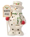 Lenox Happy Holly Days North Pole Snowman Lit Figurine In Multi