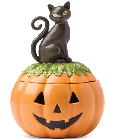 Lenox Haunted Halloween Covered Candy Jar In Orange