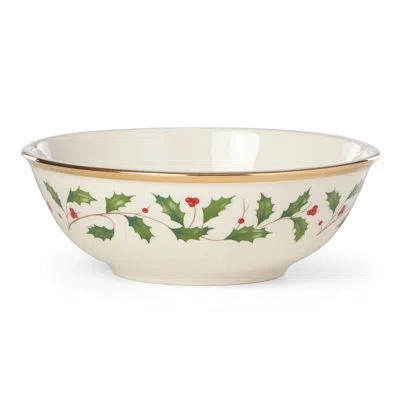 Lenox Holiday 16 Oz. Place Soup Bowl In White;green;red