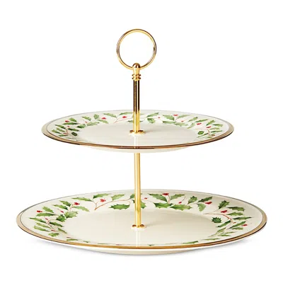 Lenox Holiday 2 Tiered Server In Ivory