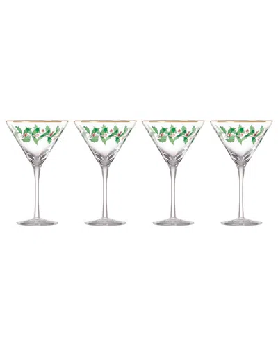 Lenox Holiday 4pc Martini Glass Set In Red