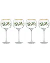 Lenox Holiday 4pc Wine Glass Set In Multicolor