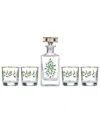 Lenox Holiday 5-piece Decanter & Whiskey Glass Set In Red