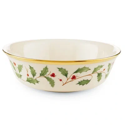 Lenox Holiday All Purpose Bowl In Green;red;gold;ivory