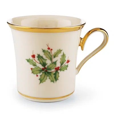 Lenox Holiday Coffee Mug In Green;red;gold;ivory