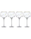Lenox Holiday Gold Wine Glasses, Set Of 4 In Clear