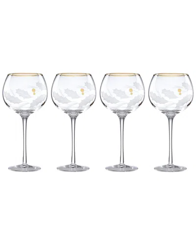 LENOX LENOX HOLIDAY GOLD 4PC BALLOON GLASS SET