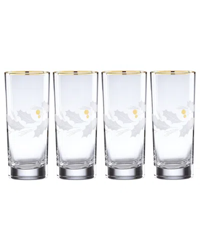 Lenox Holiday Gold 4pc Highball Glass Set