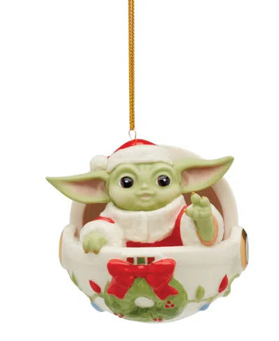 Lenox Holiday Grogu In Hover Pram Ornament In Green
