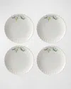 Lenox Holiday Holly & Berry Dinner Plates, Set Of 4 In White
