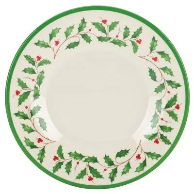 Lenox Holiday Melamine 8" Plate In Green;red;ivory