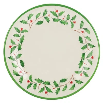 Lenox Holiday Melamine Dinner Plate In Green