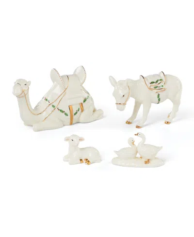 Lenox Holiday Mini Nativity Animals 4-piece Figurine Set In Multi