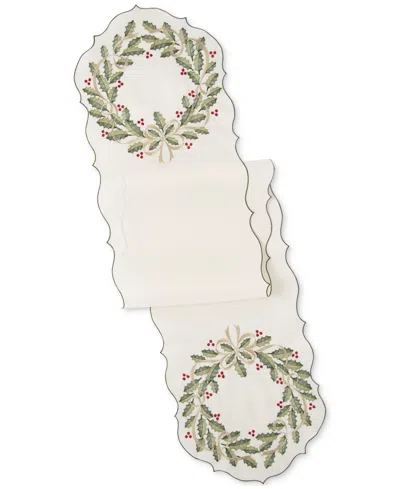 Lenox Holiday Nouveau Wreath Table Runner, 14" X 72" In Multi