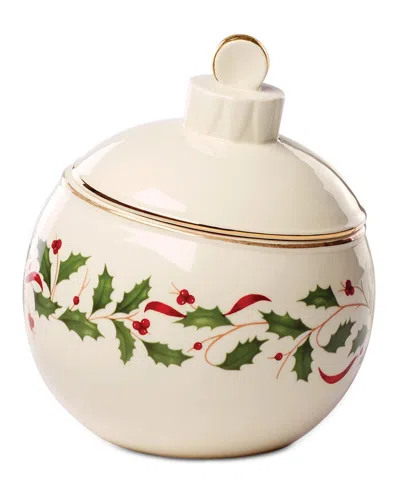 Lenox Holiday Ornament Candy Jar In White
