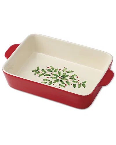 Lenox Holiday Rectangular Baking Dish In Red