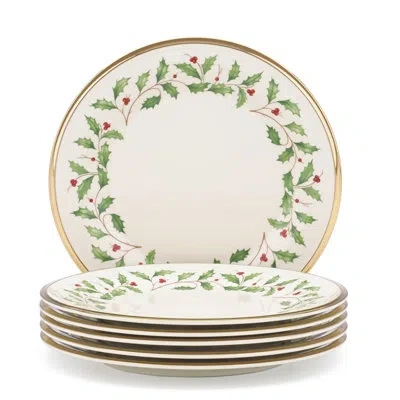 Lenox Holiday Salad Plate In Green;ivory