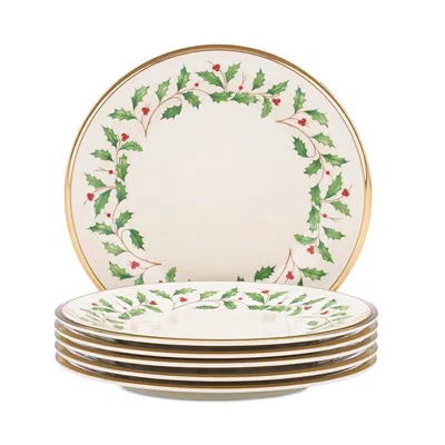 Lenox Holiday Salad Plate, Set Of 6 In Ivory