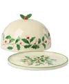 Lenox Holiday Small Covered Dish In Green