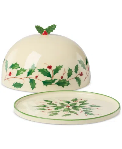 Lenox Holiday Small Covered Dish In Green