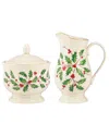 Lenox Holiday Sugar & Creamer Set In White