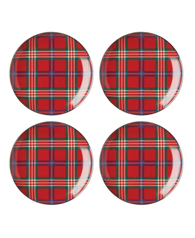 Lenox Holiday Tartan Accent Plates, Set Of 4 In Red