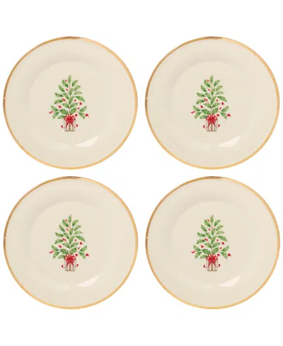 Lenox Holiday Tree Accent Plates, Set Of 4 In Neutral
