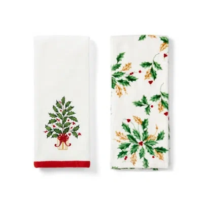 Lenox Holiday Tree Kitchen Towels, Set Of 2 In White