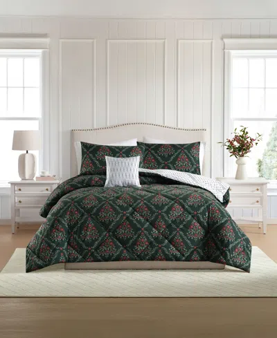 Lenox Holly Tree 4-piece Comforter Set, King In Green