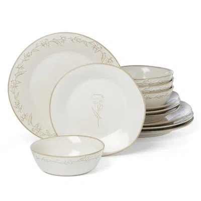 Lenox Homespun 12 Piece Dinnerware Set In White