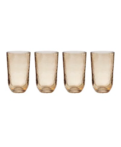 Lenox Homespun Amber Tall Tumbler Glasses, Set Of 4 In Brown