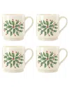 Lenox Hosting The Holidays 4pc Stackable Mug Set In Multicolor