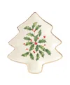 Lenox Hosting The Holidays Tree Plate In Red  Green And Ivory