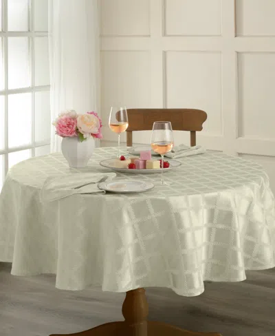 Lenox Laurel Leaf Round Tablecloth, 90" X 90" In Ivory