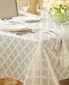 Lenox Laurel Leaf Oval Platinum Tablecloth, 70 X 104