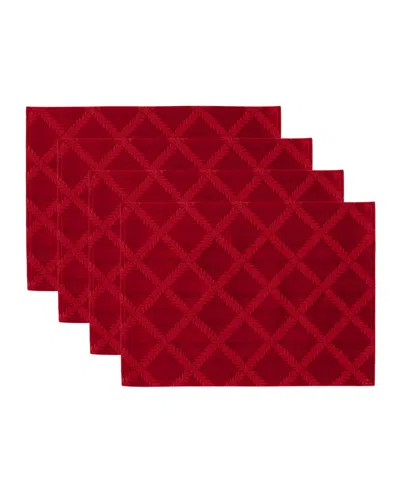 Lenox Laurel Leaf Placemats, Set Of 4 In Red